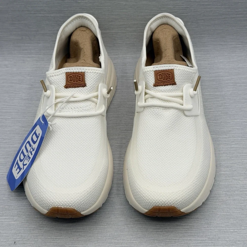 Hey Dude Sirocco Men's 7 Shoes White Gum Loafers Neutrals Vacation Sport Casual